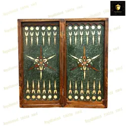 خرید تخته نرد گردو رزین سبز سلطنتی رویال بلوط