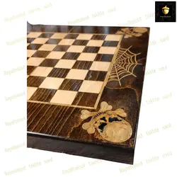 خرید تخته نرد راش معرق اسکلتی رویال بلوط