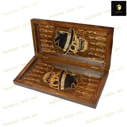 خرید تخته نرد راش معرق اسکلتی رویال بلوط