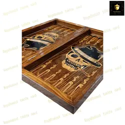 خرید تخته نرد راش معرق اسکلتی رویال بلوط