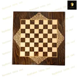 خرید تخته نرد چوب راش معرق طرح برگ کد 47 | رویال بلوط