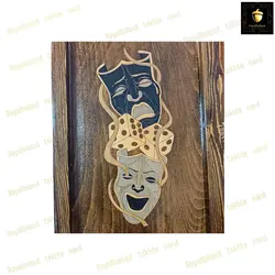 خرید تخته نرد چوب راش معرق صورتک کد 140 | رویال بلوط