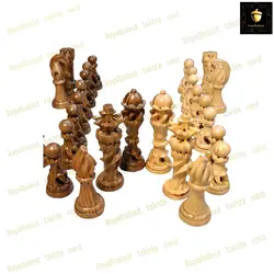 خرید مهره شطرنج منبت چوبی طرح اژدها کد 70 | رویال بلوط