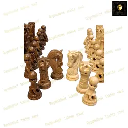 خرید مهره شطرنج منبت چوبی طرح اژدها کد 70 | رویال بلوط