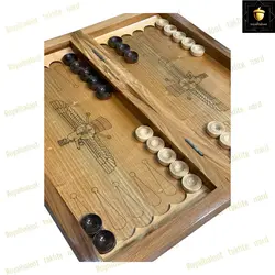 خرید تخته نرد راش طرح فروهر رویال بلوط