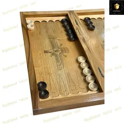 خرید تخته نرد راش طرح فروهر رویال بلوط