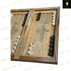 خرید تخته نرد راش طرح فروهر رویال بلوط