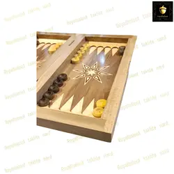 خرید تخته نرد روکش گردو معرق سایز 40 سانتی | رویال بلوط