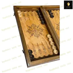 خرید تخته نرد چوب راش لیزری طرح برف کد 86 | رویال بلوط