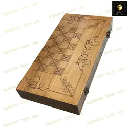 خرید تخته نرد چوب راش لیزری طرح برف کد 86 | رویال بلوط