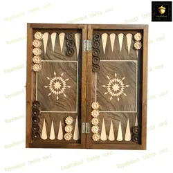 خرید تخته نرد چوب روس طرح ستاره   رویال بلوط