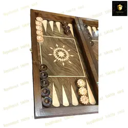 خرید تخته نرد چوب روس طرح ستاره   رویال بلوط