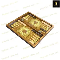 خرید تخته نرد چوب روس طرح خاتم  رویال بلوط