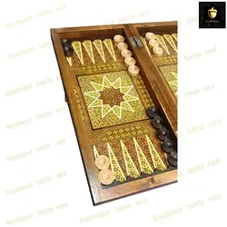 خرید تخته نرد چوب روس طرح خاتم  رویال بلوط