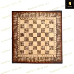 خرید تخته نرد چوب روسی طرح خورشید | رویال بلوط