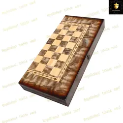 خرید تخته نرد چوب روسی طرح خورشید | رویال بلوط