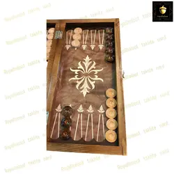 خرید تخته نرد چوب روسی طرح آتش کد 18 | رویال بلوط