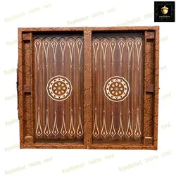 خرید تخته نرد چرمی طرح گردویی رویال بلوط