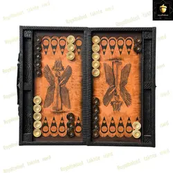 خرید تخته نرد چرمی طرح کوروش بزرگ  رویال بلوط