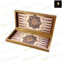 خرید تخته نرد ام دی اف طرح برف  رویال بلوط