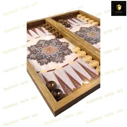 خرید تخته نرد ام دی اف طرح برف  رویال بلوط