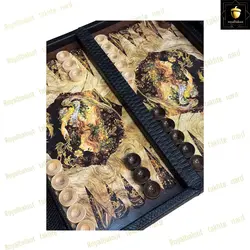 خرید تخته نرد چرمی طرح دختر مینیاتوری کد 5 | رویال بلوط