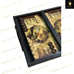 خرید تخته نرد چرمی طرح دختر مینیاتوری کد 5 | رویال بلوط