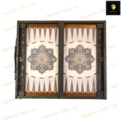 خرید تخته نرد چرمی طرح برف کد 3 | رویال بلوط