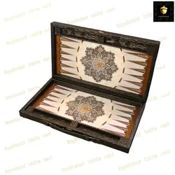 خرید تخته نرد چرمی طرح برف کد 3 | رویال بلوط