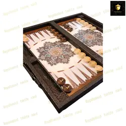 خرید تخته نرد چرمی طرح برف کد 3 | رویال بلوط