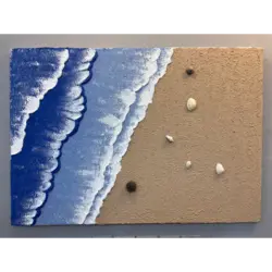 تابلو هنری تکسچر بوم 100 * 70 مدل ساحل دریا