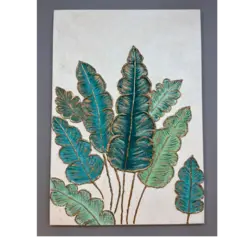 تابلو هنری تکسچر بوم 100 * 70 مدل برگ