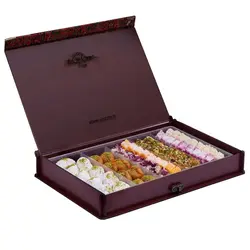 شیرینی مخلوط صادراتی  طرح ترمه قرمز سنتی یزد 900 گرمی