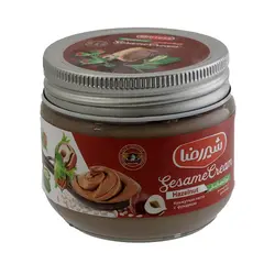 کرم ارده فندقی شیررضا 200 گرم شیشه ای