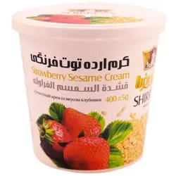 کرم ارده توت فرنگی شیررضا 400 گرمی