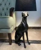 مجسمه آباژور کنار سالنی_رومیزی سگ شکاری کد56