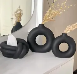 ست گلدان دونات /باکس دستمال کاغذی گره کد503