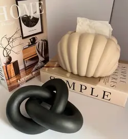 جادستمال کاغذی رومیزی صدف و دکوری گره کد10392