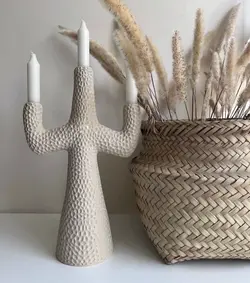 جاشمعی سه شعله مدل کاکتوس کد10191