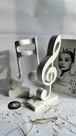 مجسمه رومیزی نوت موسیقی سل و چنگ کد2086