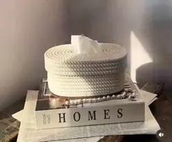 باکس دستمال کاغذی رومیزی طرح بافت مکرومه کد2081