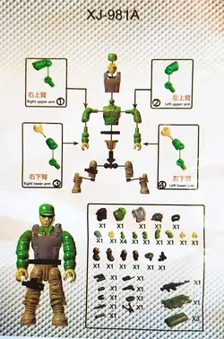 مینی فیگور لگویی «سرباز نیروی ویژه با تجهیزات نظامی» XJ-981A