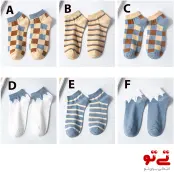 جوراب دخترانه سفید آبی مدل 2127