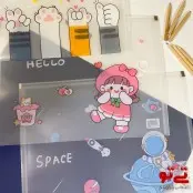 پوشه A4 زیپ دار طرح دختر و حیوانات مدل 2309