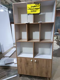 کتابخانه و طبقه بندی و قفسه اتاق نوجوان و کودک ام دی اف مدرن طرح بلوط و گردویی سفید