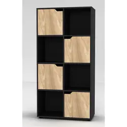 کتابخانه استند و بوفه ام دی اف مدرن مشکی گردویی دستگیره cnc