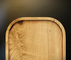 سینی چوبی مستطیل با چوب بلوط طبیعی و روغن گیاهی مخصوص چوب