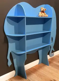 خرید کتابخانه کودک-کتابخانه کارتونی کودکانه چوبی فانتزی