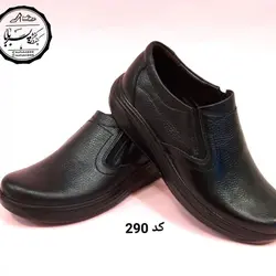 کفش مجلسی مردانه چرم طبیعی تبریز، زیره پیو نرم،  رنگ مشکی 290