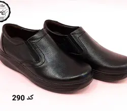 کفش مجلسی مردانه چرم طبیعی تبریز، زیره پیو نرم،  رنگ مشکی 290